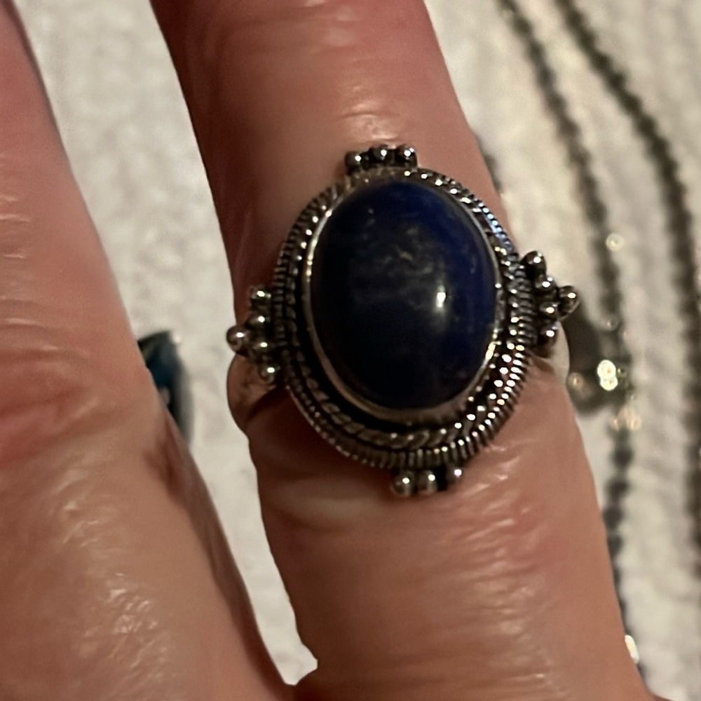 Lapis and Sterling Ring 7